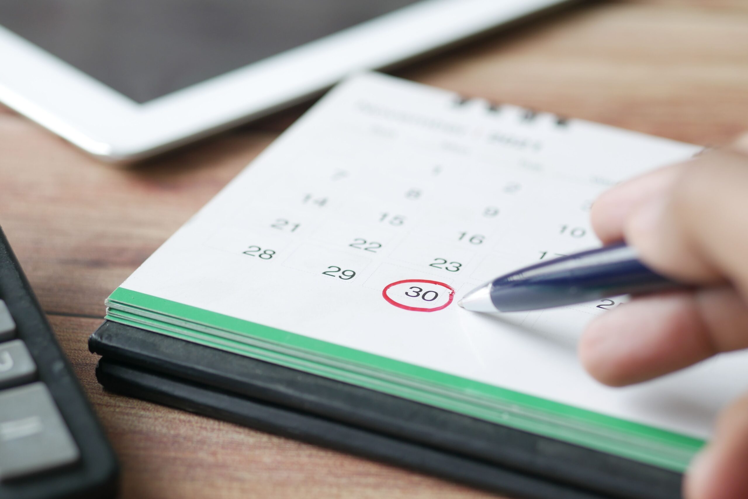 calendar date circled